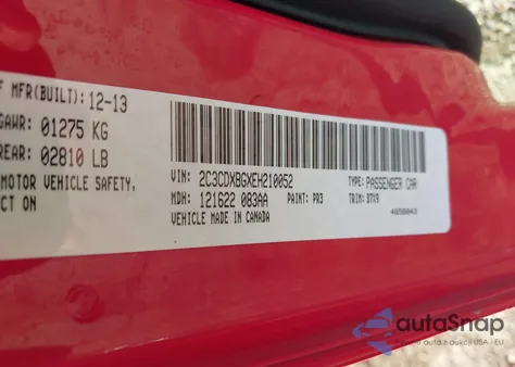 2014 Dodge Charger Se z USA, uszkodzony, nr VIN 2C3CDXBGXEH210052